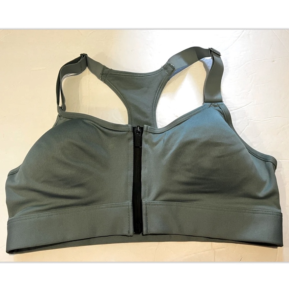 Victoria's Secret Pink Active Ultimate High Impact Green Sports Bra Medium Zip